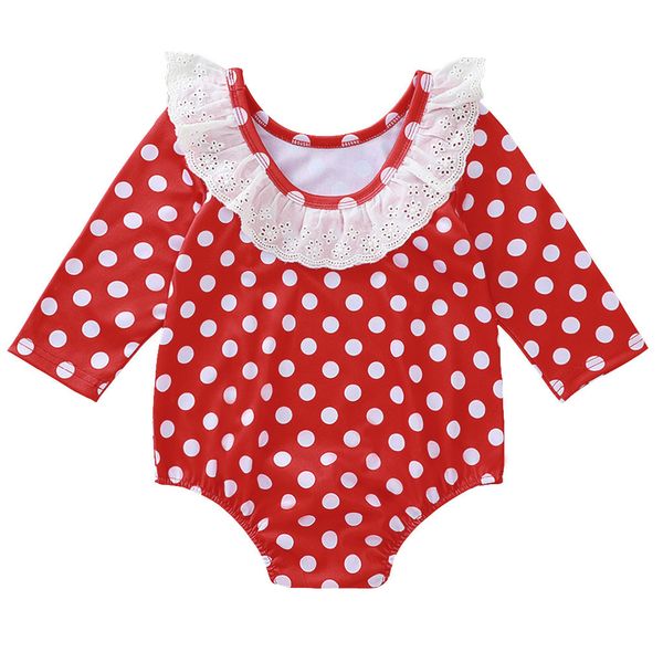 

newborn girl romper colthes long sleeve circle dot print lace ruffles o-neck for baby boys girls autumn romper clothes #lr3, Blue