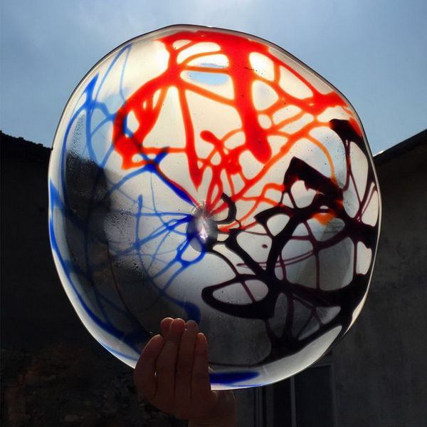 

2020 selling blown glass wall plates for home decoration living room glass art wall lamps