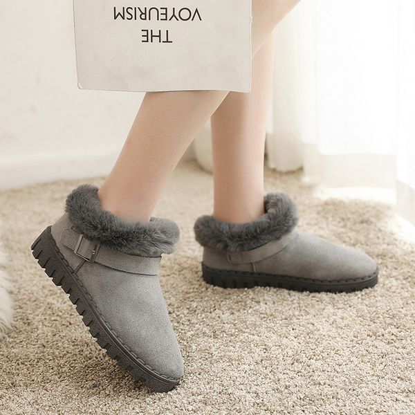 

2019 winter new women snow boots plus plush keep warm ankle boots comfortable non-slip fur winter, Black