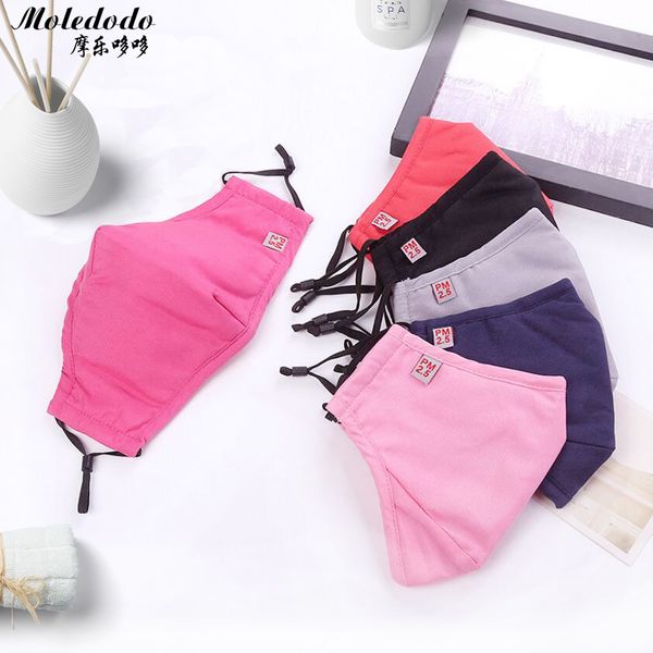 

moledodo 1pc new cotton mouth mask pm2.5 dust mask anti-fumes face mask send 2pcs filters on the mouth d50