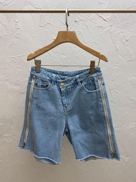 

2020 ladies fashion loose zipper denim cropped pants 0619, Blue