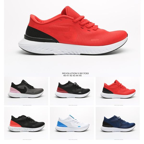 

new arrival wmns revolution 5 breathable net gauze running shoes black pink blue white red mens designer sneakers shoes fashion size 40-45