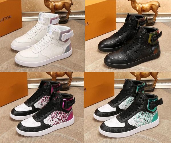 

2020 new original authentic classic fashion designer men's luxury high-leather printing sports casual shoes boots with box, Black