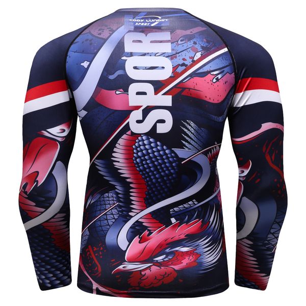 

boxing 2 piece tracksuit men compression long sleeve t shirt kit 3d printing sweatshirt+leggings suit fitness thermal underwear boxing robe, Black;red