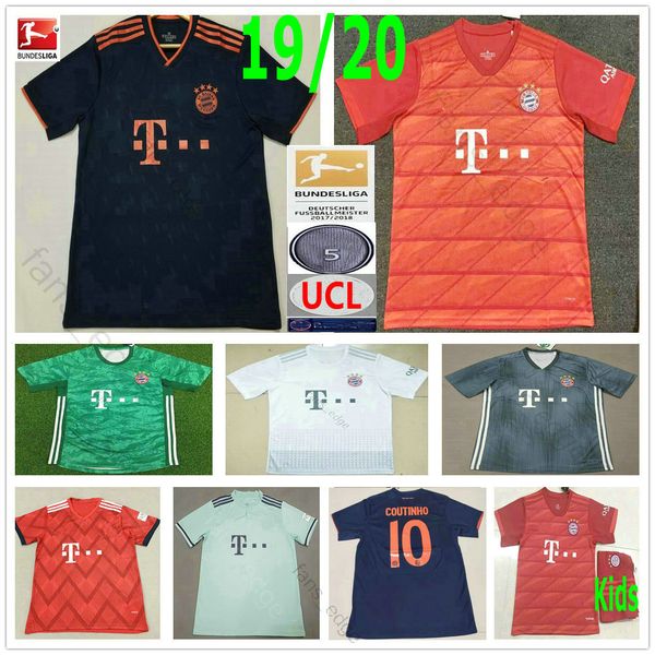 

thailand 19 20 bayern munich soccer jersey lewandowski gnabry coutinho hernandez custom 2019 2020 munchen football shirt men women kids, Black;yellow