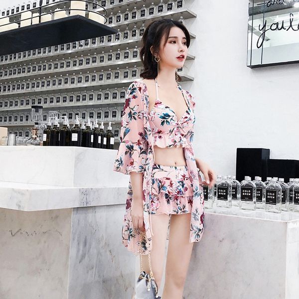 

2019 new swimsuit female fashion bikini three-piece suit