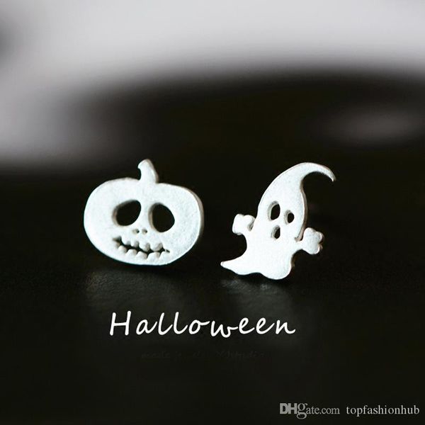 

simple and sweet s925 pure silver halloween ghost, pumpkin ghosts earrings