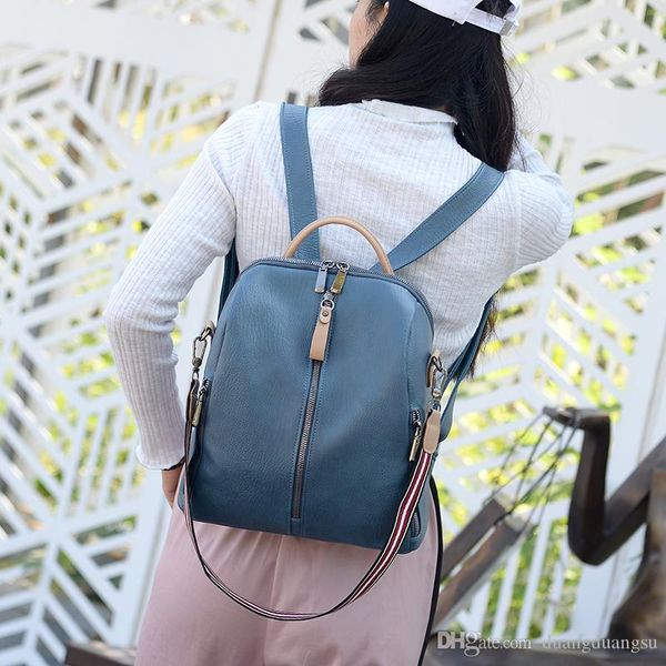 

oxford cloth backpack women 2019 new fashion korean version fashion canvas schoolbag one double shoulder dual purpose leisure travel backpac