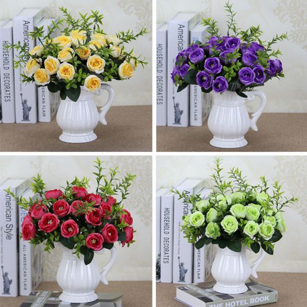 

fake tea rose silk flower fall gerbera daisy artificial plastic flower for wedding home accessories decoration room decor