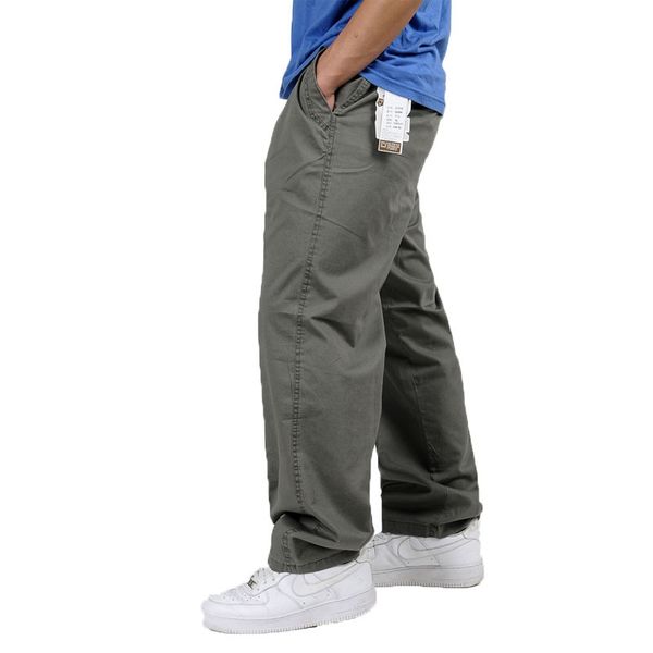 

large size men tactical baggy straight trousers pants cargo overalls casual pants plus size 6xl, Black