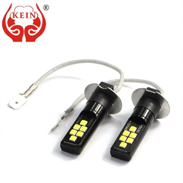 

kein 2pcs h3 led fog lights car led lamp external bulbs 12smd 3030 chip lens for car daytime running lights white 12v auto parts