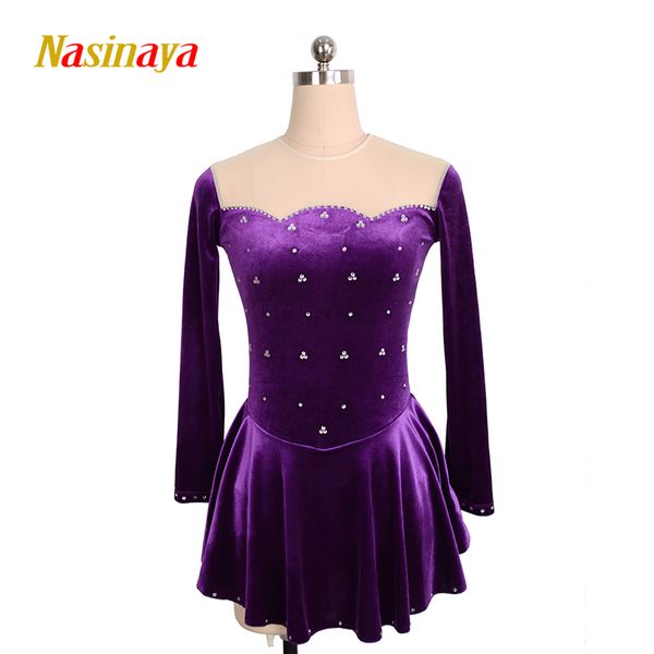 

nasinaya figure skating dress customized competition ice skating skirt for girl women kids patinaje gymnastics performance 14