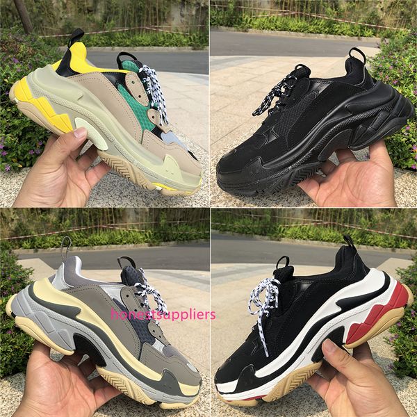 

fashion paris designer sneakers low platform luxury triple s black white gray red pink casual dad shoes vintage old zapatos sports trainers