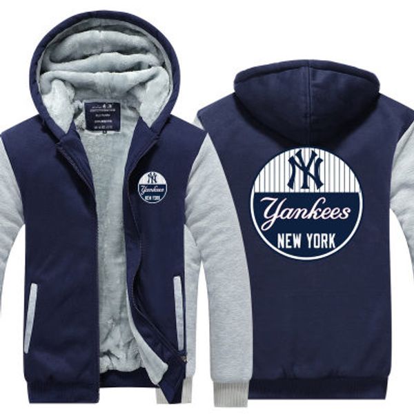 

2019 winter hoody yankee new york men women thicken autumn hoodie clothe weat hirt zipper jacket fleece hoodie treetwear, Blue;black