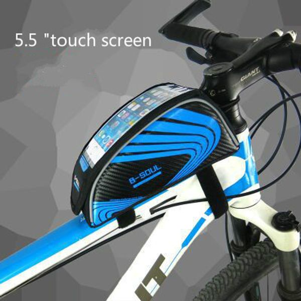 

mountain bike beam upper tube double side touch screen mobile phone package front beam saddle bag