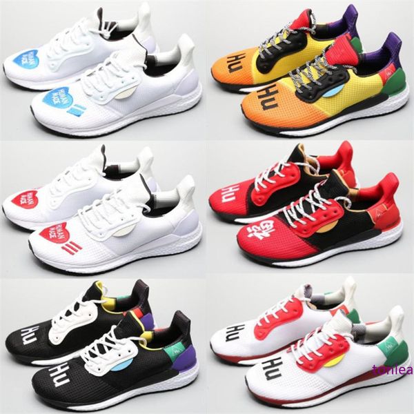 

2019 pharrell х холи солнечный glide multicolor радуга кроссовки для mens женщины тренеры желтый pw hu модельер кроссовки size36-45