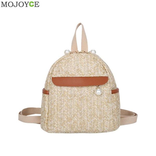 

women straw woven backpack travel school shoulder bag teenage girls fashion beach shoulder school bags cute knapsack