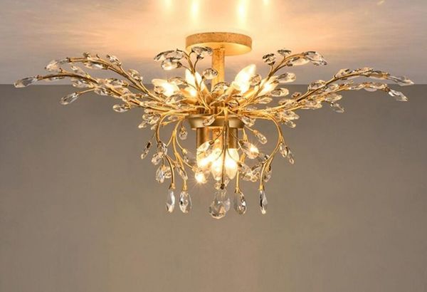 LED Chandelier Light Fixtures ferro soffitto di cristallo illumina 9 Heads Up / Down Light Nero / Bronzo Lampadari Lampade Home Decor American Village