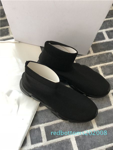 

designer speed trainer luxury shoes womens mens casual shoes all red flat fashion speed knit socks sneakers fashion trainers r08, Black