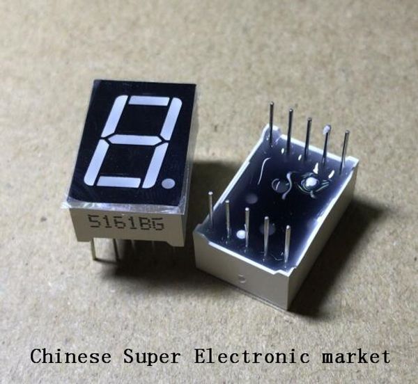

10pcs ld-5161bg 1 digit 0.56" green 7 segment led display common anode dip-10