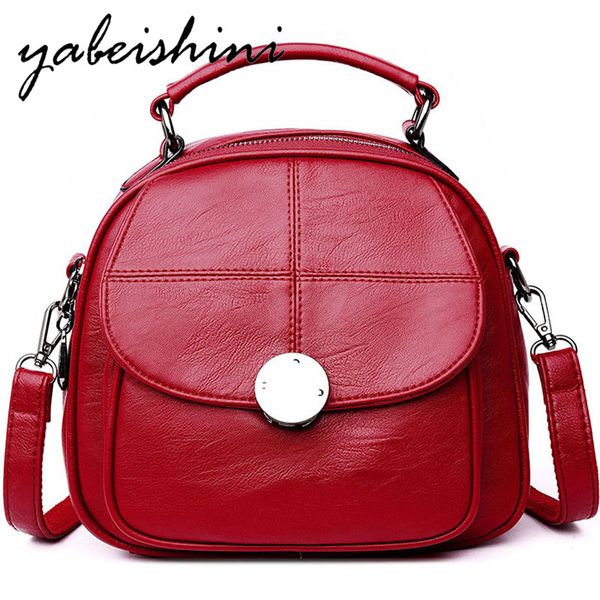 

yabeishini leisure soft leather female backpack 2018 multifunction small travel bag mini backpack women shoulder bags sac a dos