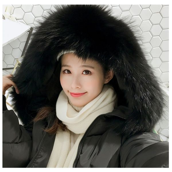 

winter hooded ladies coat long coats parka colour-matched jacket for mid-long 2019 new women thick jacket down women b637, Tan;black