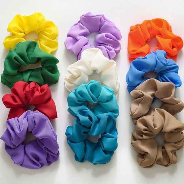 

scrunchies hairband large intestine hair ties ropes solid elastic hairbands girls ponytail holder trendy hair accessories 13 color dhw3710, Slivery;white