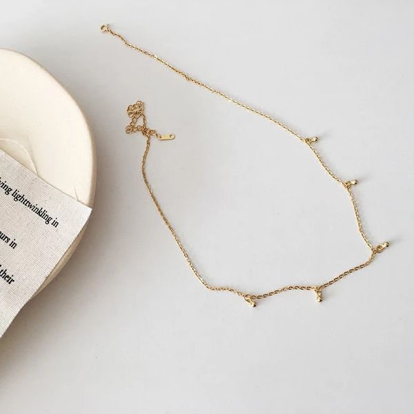 

925 sterling silver necklace fashion gold bead necklace wild mini clavicle female silver jewelry