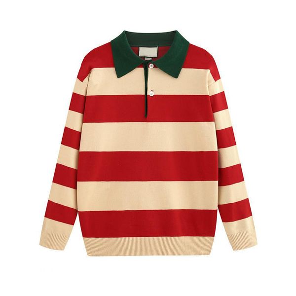 

19fw роскошный европейский свитер красный и белый полосатый свитер мода удобный хлопчатобумажный пуловер женские мужские дизайнерские свитер, White;black