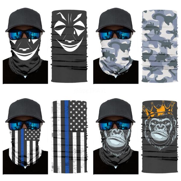 

8tsce seamless face mask face bandana magic skull scarf headwear balaclava sports skull scarf headwrap masks with safety filter#342, Blue;black
