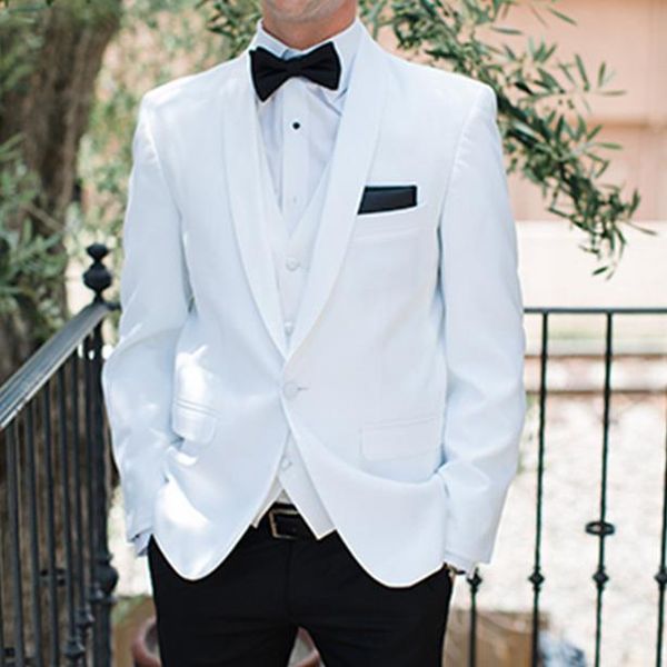 

new classic tailor made мужчины костюм slim fit groom пром blazer костюм брак homme мужской 3шт (куртка + брюки + жилет, White;black