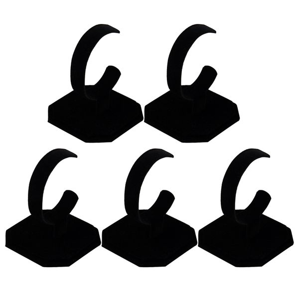 

5pcs black velvet watch bracelet jewelry showcase display stand holder rack, Black;blue