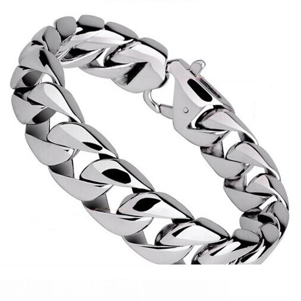 

fashion titanium steel men bracelets punk high polished wristbands bangle pulseras classic jewelry brace lace 21cm*1.5cm, Golden;silver