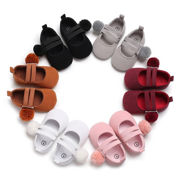 

spring and autumn 0-1 years old female baby hair ball princess shoes soft bottom non-slip baby toddler shoes