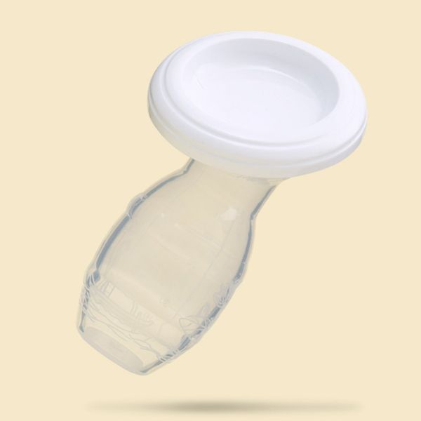 

full silicone breast pump manual breast pump partner milking anti-overflow milk collector automatically collect breast milk, White