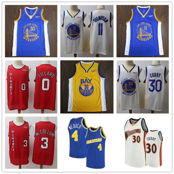 

30 Curry Chris 4 Webber Dwyane 3 Wade Damian 0 Lillard C.J. 3 McCollum Klay 11 Thompson Men Basketball Jerseys