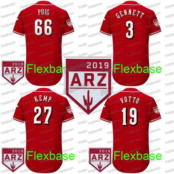 

2019 Spring Training 66 Yasiel Puig Matt Kemp Curt Casali Alex Wood Joey Votto Adam Duvall Kyle Farmer Scooter Gennett Baseball Jerseys