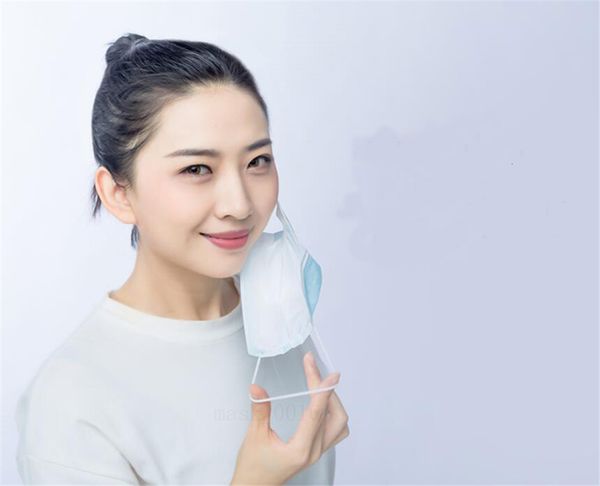 

pm 2.5 одноразовые 50шт пыли ветрозащитные наружные защитные маски синий 3 слойная ушная петля нетканая ткань дышащая и удобная коробка 50шт