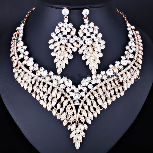 Amazing Rhinestones Wedding Jewelry 2019 Shining Necklace And