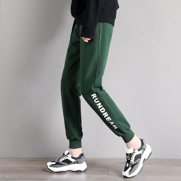 

sweatpants women baggy high waist 2020 spring summer joggers trousers kpop harajuku style casual sweat pants with letter print, Black;white