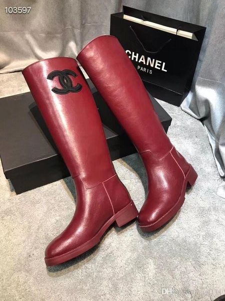 

spring and autumn and winter new trend fashion wild leather thick with long boots women's middle and side zipper candy color martin boo