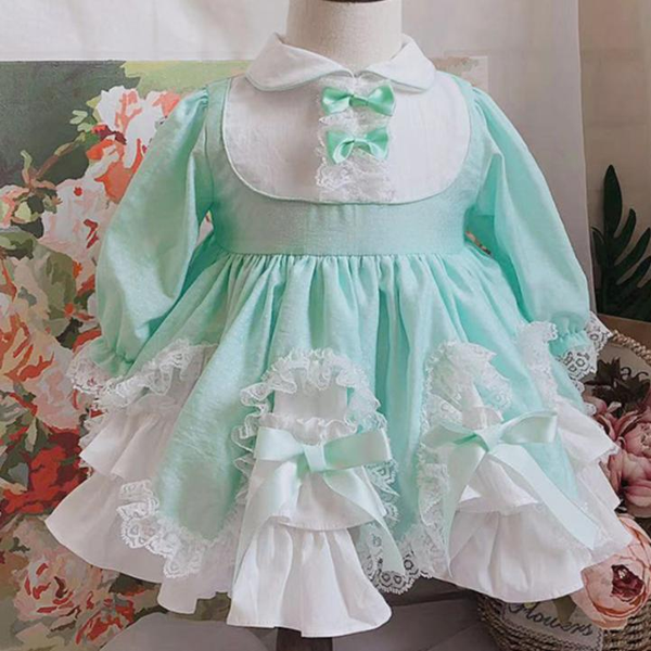 

lolita spring autumn baby girl long sleeve cotton vintage spanish princess dress lace gown lolita birthday party dress, Red;yellow