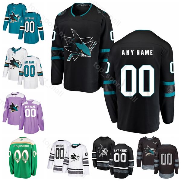 

men kids women san jose sharks 28 timo meier jersey ice hockey tomas hertl kevin labanc joonas donskoi marcus sorensen green black white, Black;red