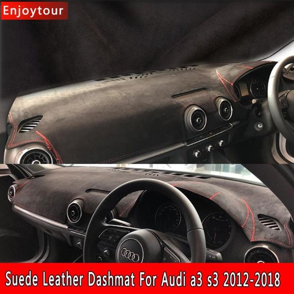 

car-styling suede leather dashmat dashboard cover pad dash mat carpet for a3 s3 sportback 2012 2015 2016 2017 2018 rhd