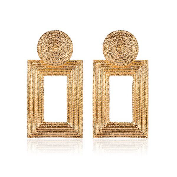 

new gold metal earrings for women girls geometric earrings punk brincos accessories female vintage, Silver