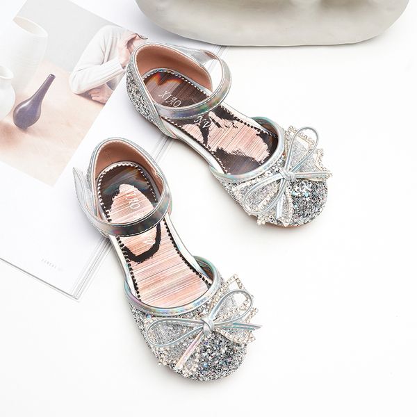 

summer baby girls fashion flat sandals children princess shoes soft bottom sandals with sequin kids party shoes sjd040, Black;red