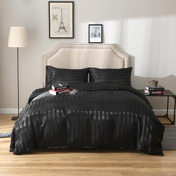 

bedding sets style comforter satin silk king duvet cover set strip bed bedclothes quilt pillow case