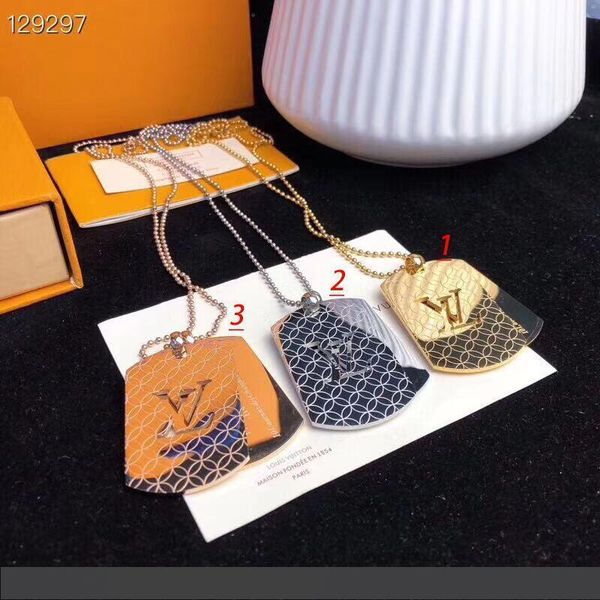 

2020 new fashionable men and women necklace bright titanium steel necklace with exquisite box, Silver