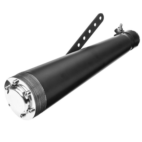 

38-45mm cnc retro matte black motorbike motorcycle muffler exhaust pipe with 3 adapters for 2014 2015 2016