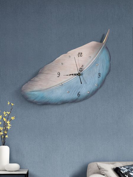 

nordic home wall clock modern design 3d clock beautiful leaves living room atmosphere decorative quartz wall big